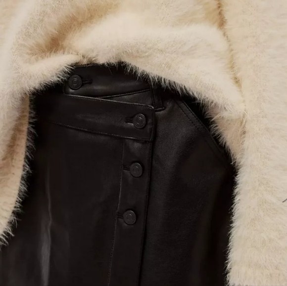 NWOT-We The Free " Wynne" Vegan Leather Skirt-Black-Size 30 - Picture 12 of 12